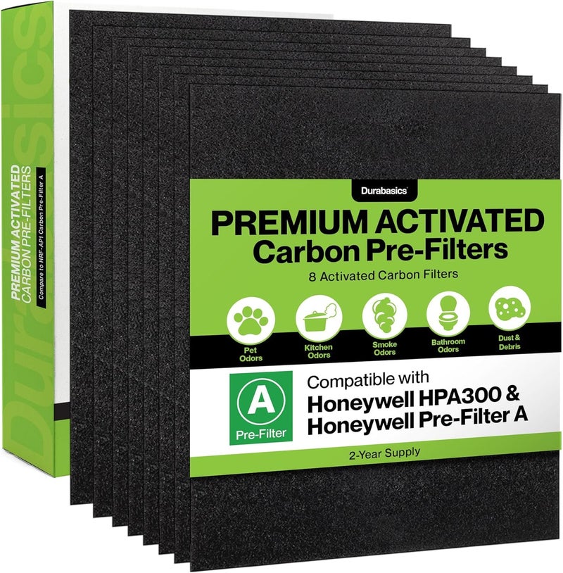 Durabasics 8-Pack Pre-Filters for Honeywell HPA300 Replacement Filters, Compatible with Honeywell Prefilter A, Filter A, HPA300 Prefilter and HRF-AP1 Replacement - Image 1